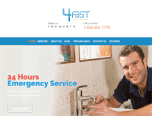Tablet Screenshot of 4fastplumber.com